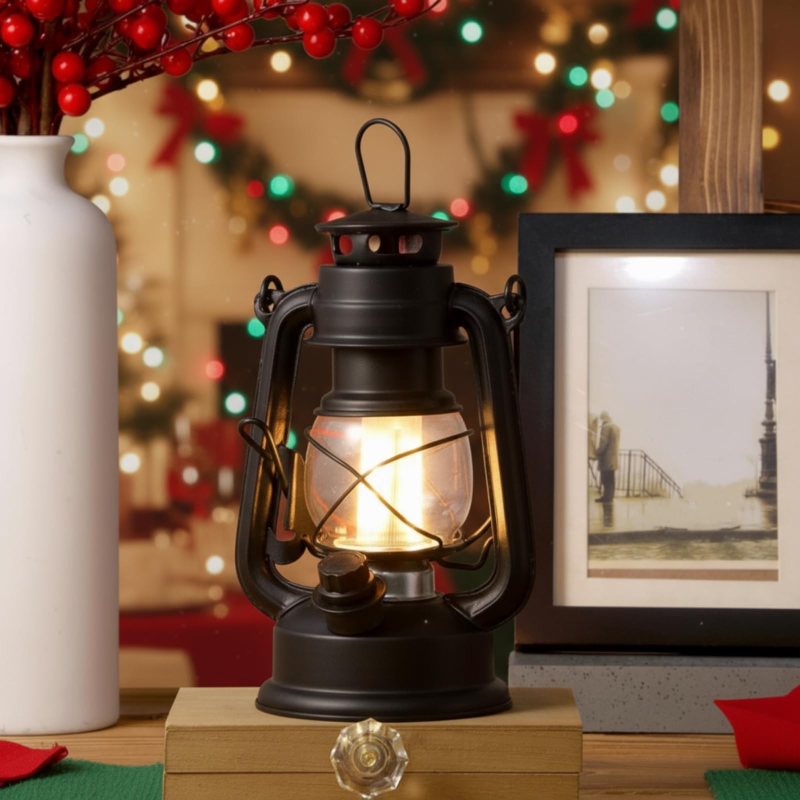 Hortsun lantern illuminating a campsite to provide safe, battery-powered light