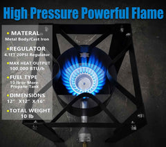 Horynar close-up of cast-iron burner head highlighting durable heat-resistant construction benefit