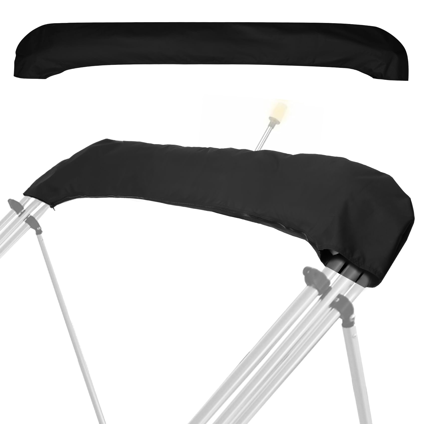 Hosile front view of oversize Bimini boot cover showing full protection benefit