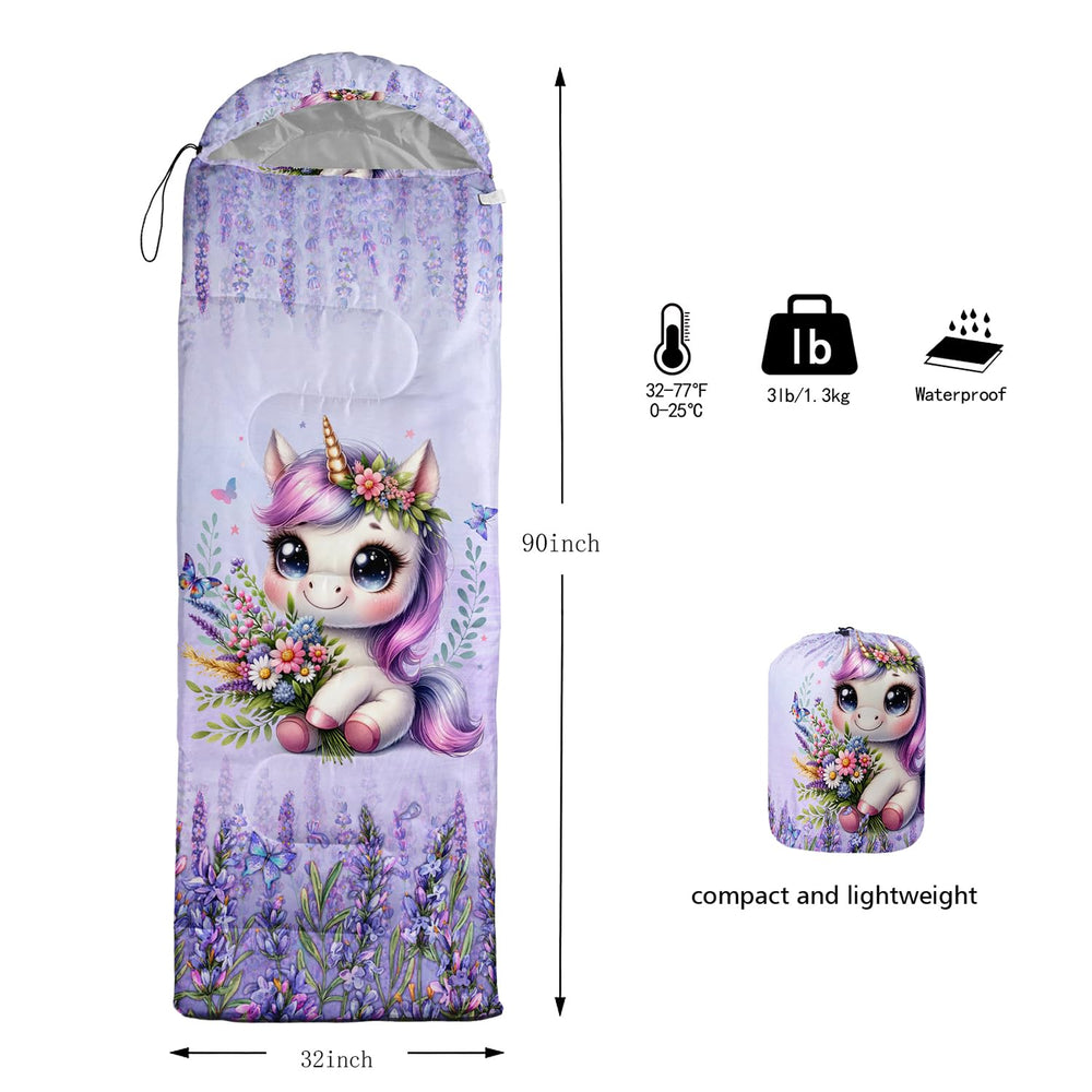 HOSIMA sleeping bag in camping scene with child using it, illustrating portability and joyful design