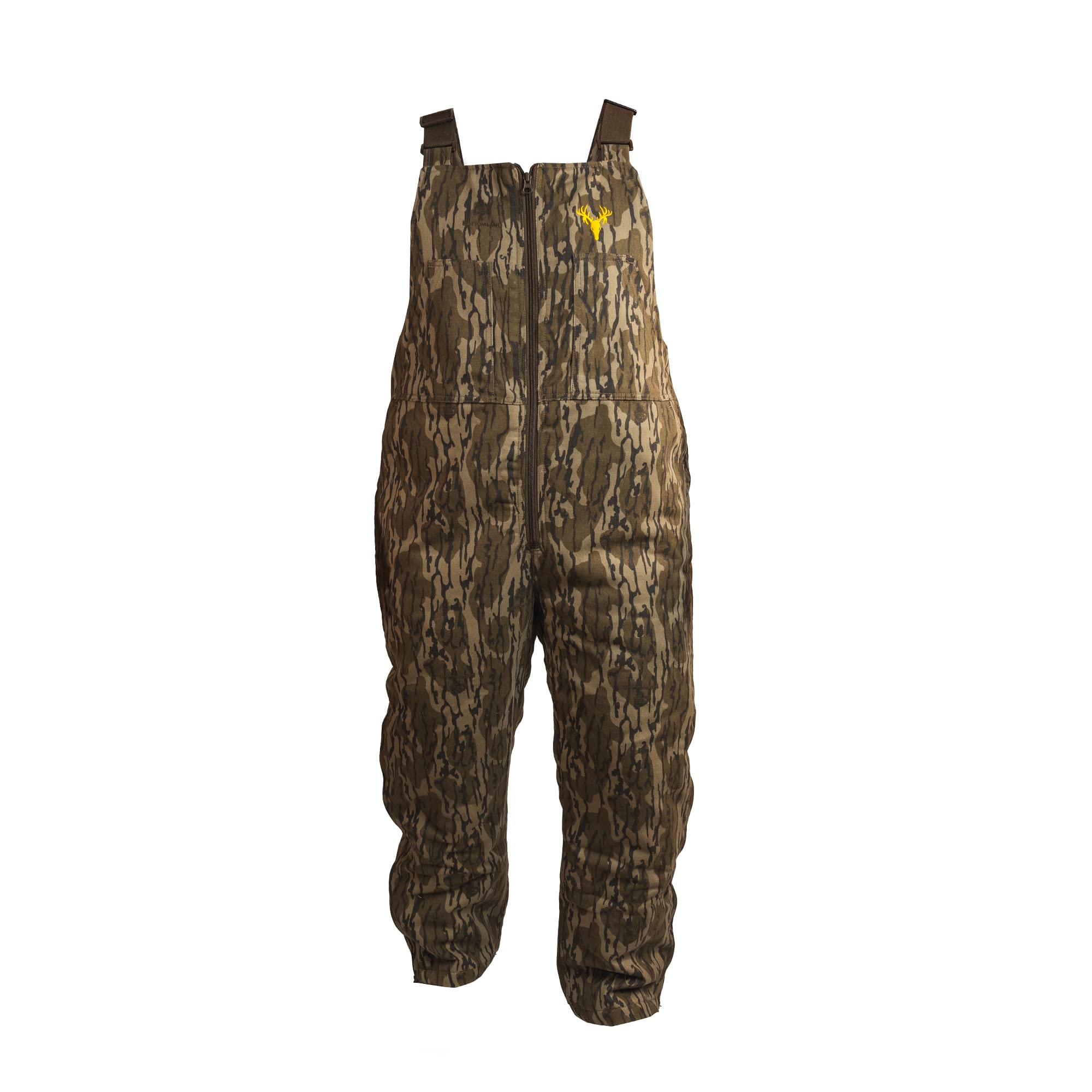 HOT SHOT front view of bib showing camo pattern and fit for concealment