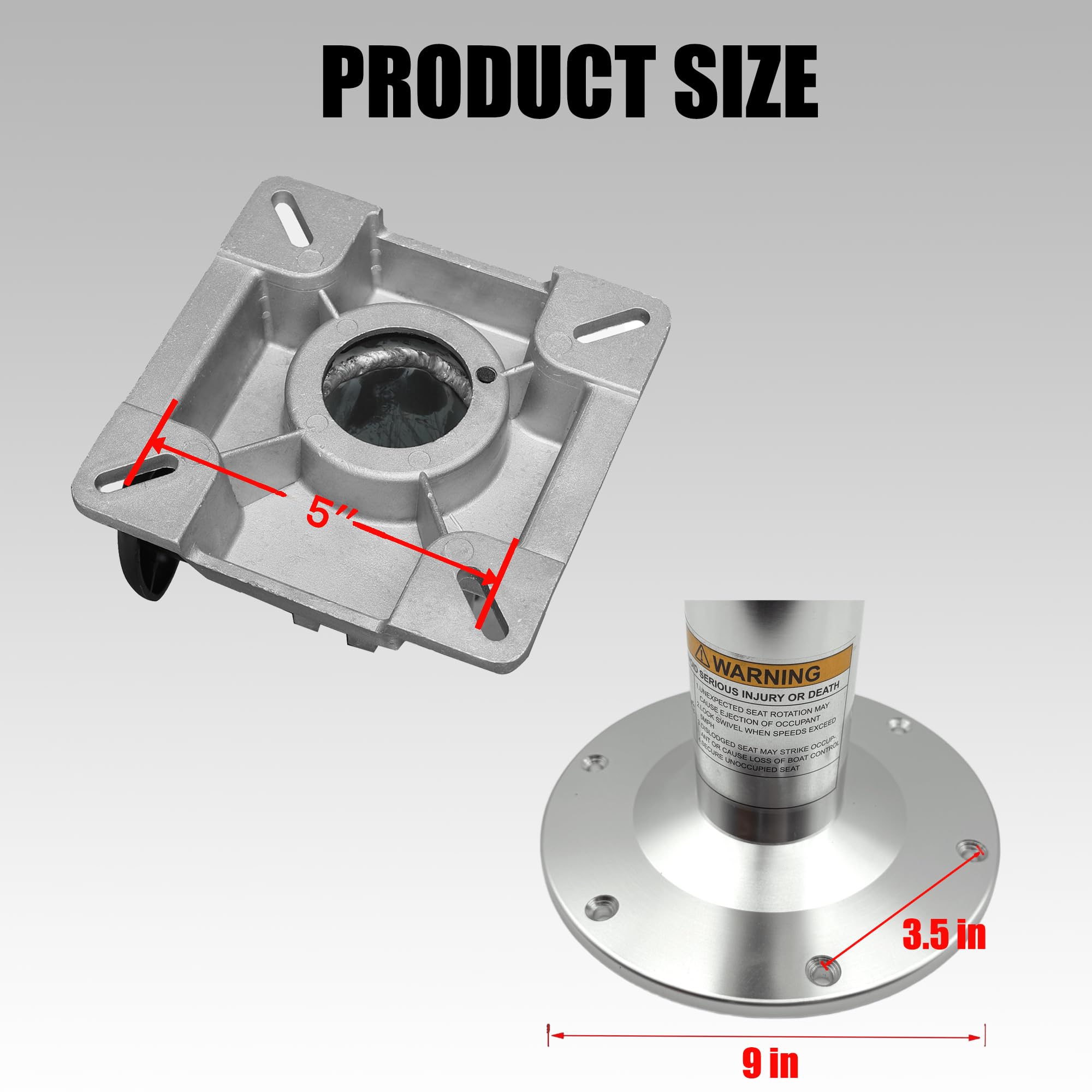 Hotkesa pedestal in use on boat deck demonstrating smooth 360-degree swivel