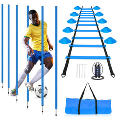 HOTOOLME full kit front view showing poles ladder and cones for instant training setup