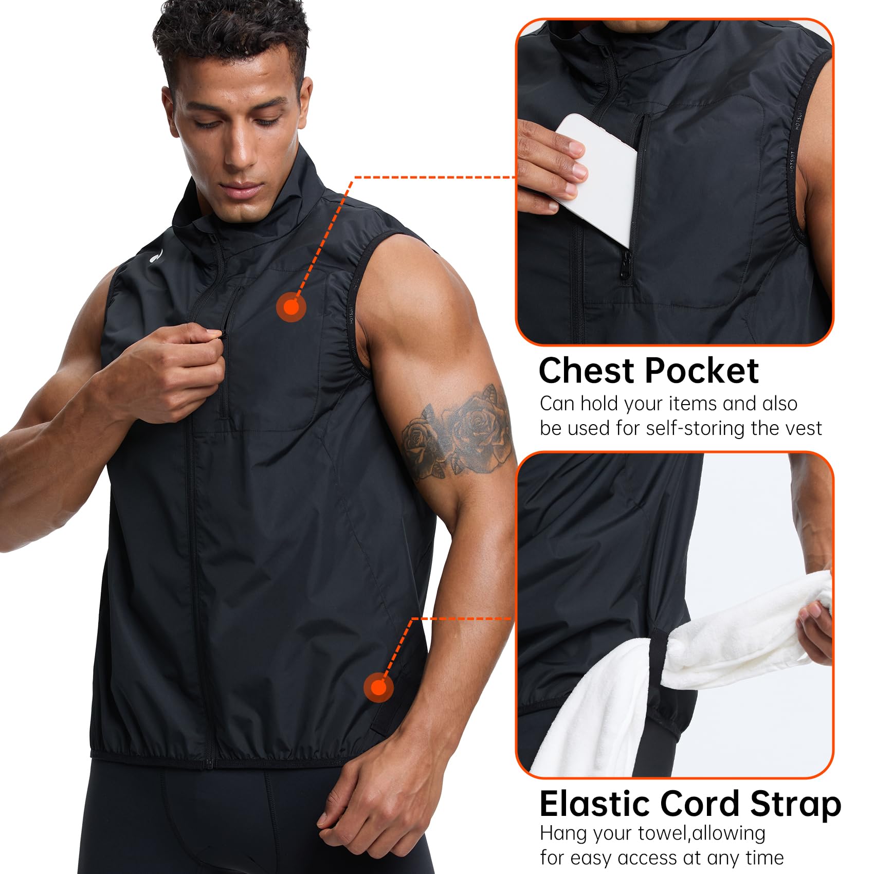 HOTSUIT side profile worn in gym demonstrating slim layering and freedom of movement