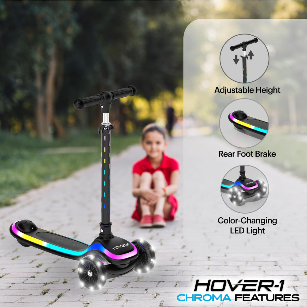 Hover-1 Chroma handlebar adjustment showing height settings for growing kids benefit