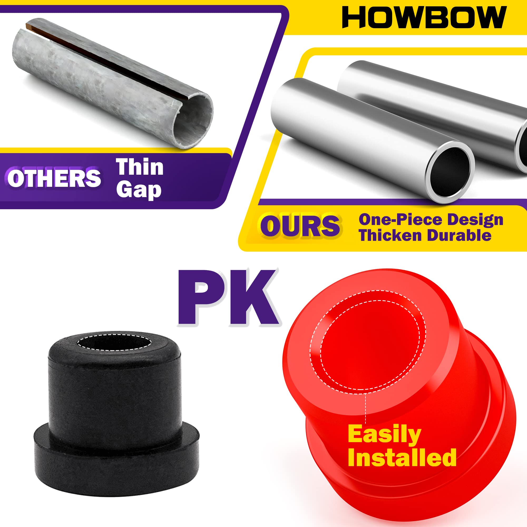 HOWBOW installed bushings on the RXV rear leaf spring demonstrating reduced play
