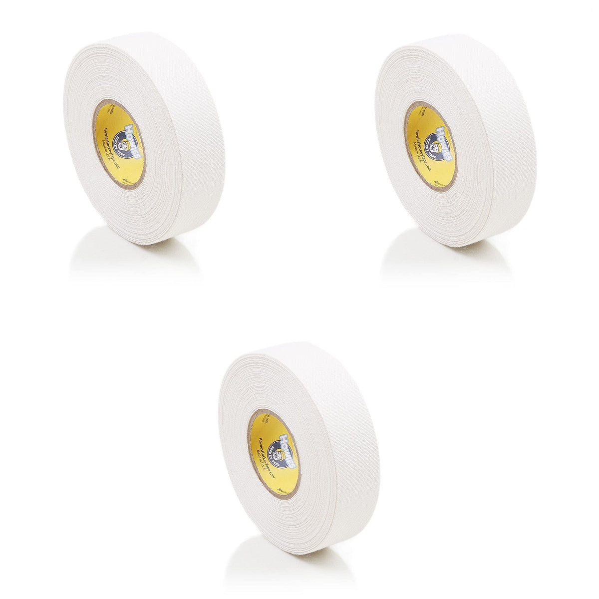 Howies white cloth tape front view showing roll and clean finish for consistent grip