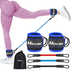 HOXWC front view of ankle resistance bands showing compact design and portability