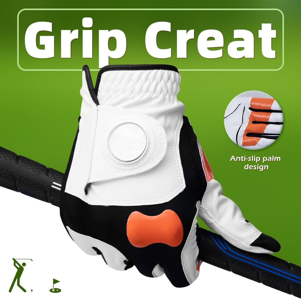 HPLSZCN glove worn by golfer on range demonstrating consistent setup