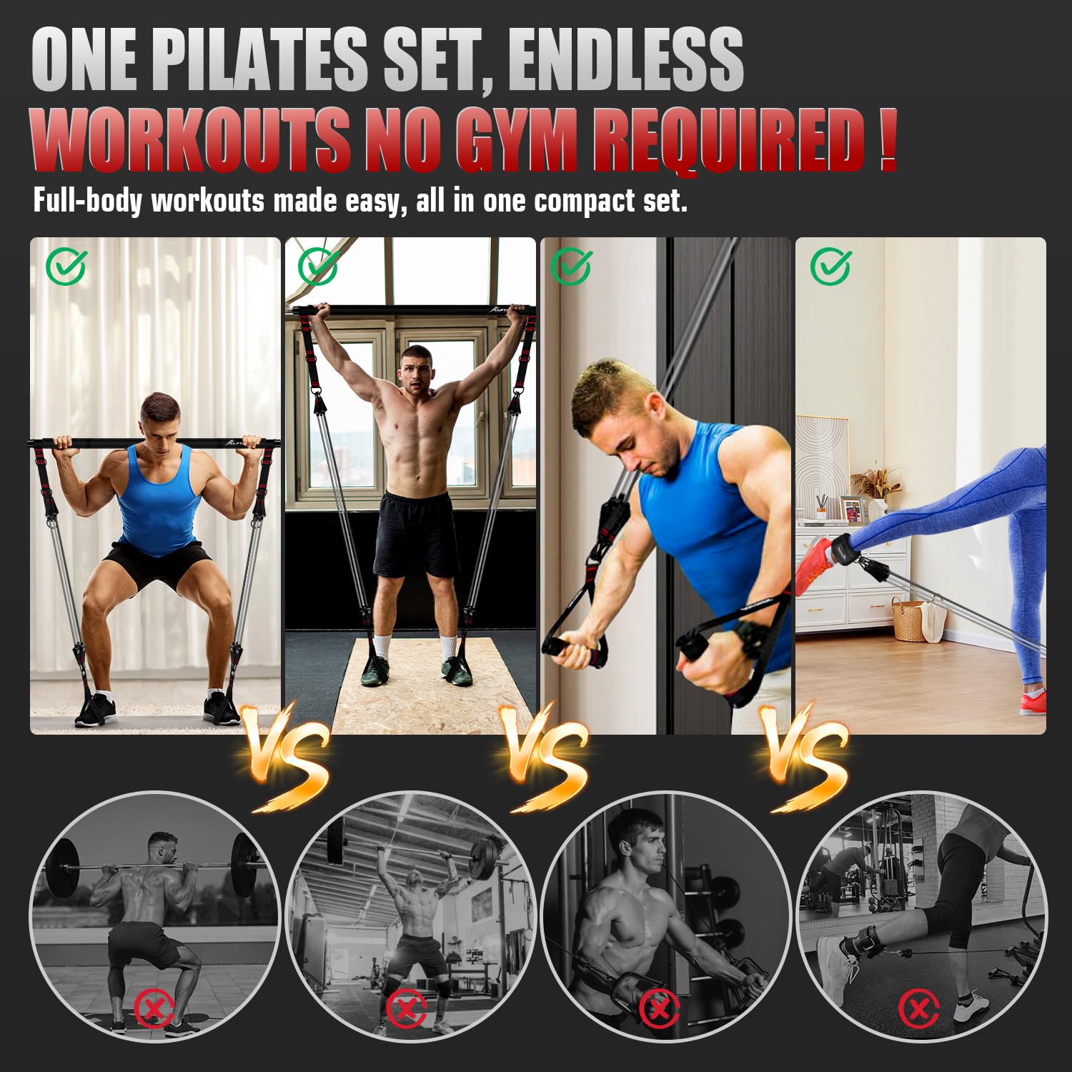 HPYGN assembled bar in use performing squat to build lower body strength