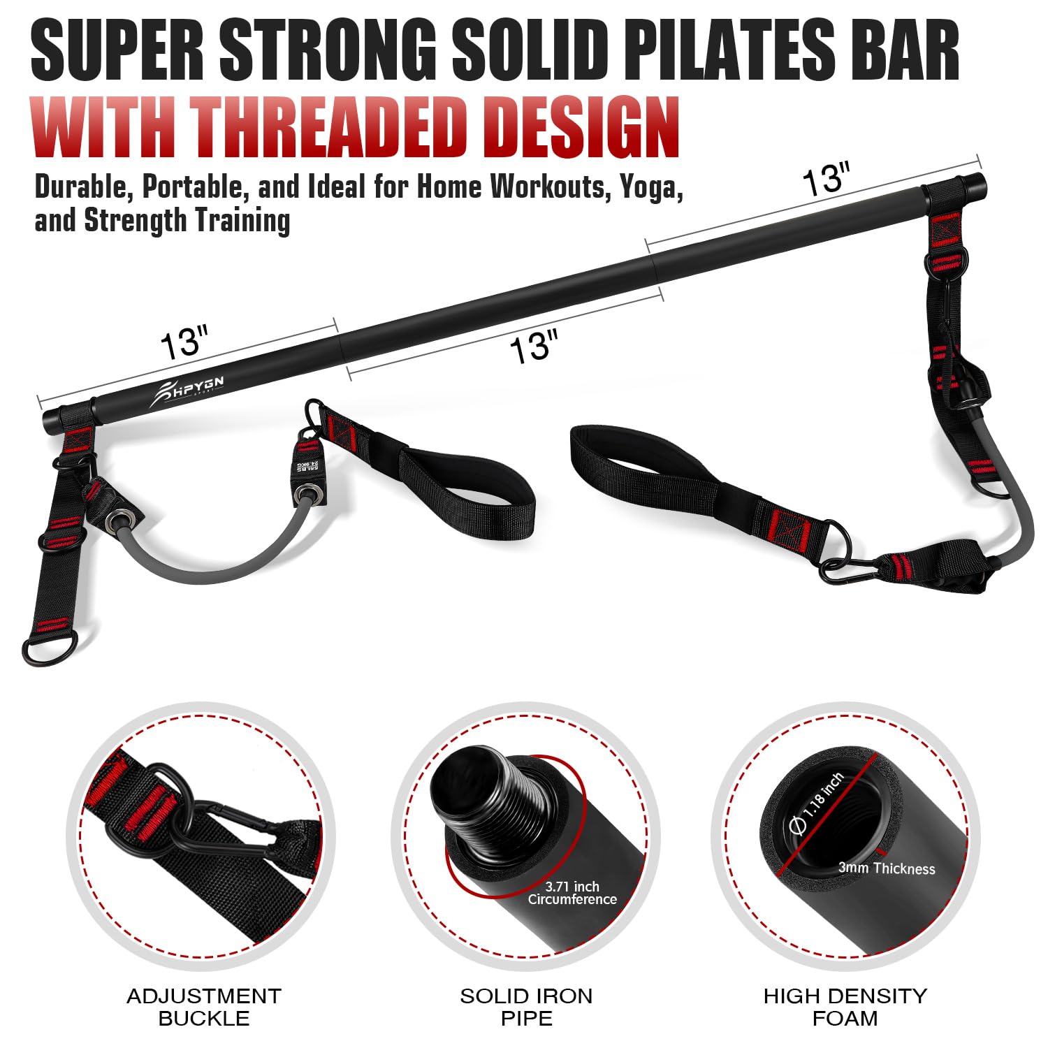 HPYGN close-up of foam-wrapped bar grip offering comfortable secure hold