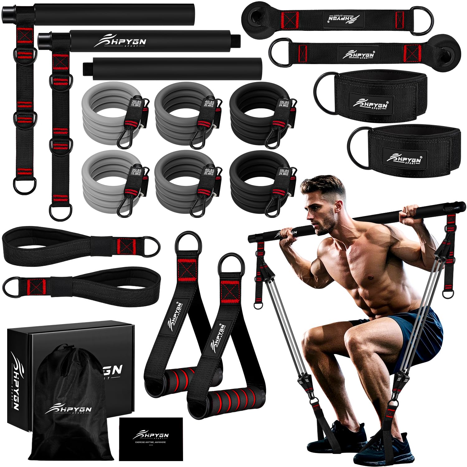 HPYGN front packaging showing complete kit and accessories for convenient workouts
