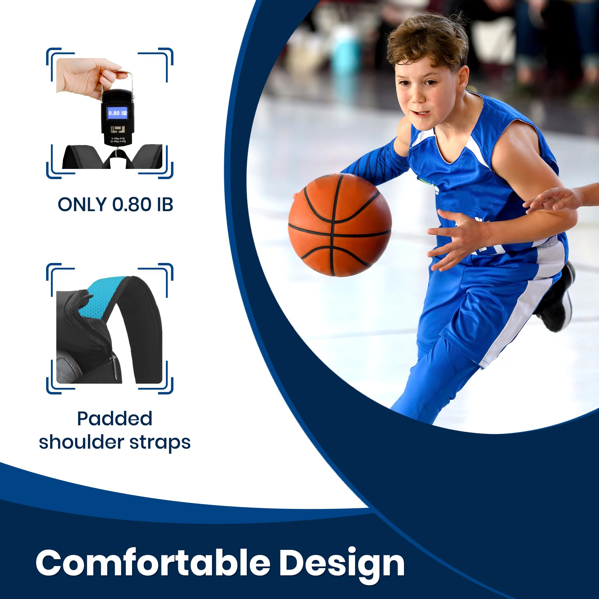Hsmihair backpack on a court demonstrating easy carry and sport readiness