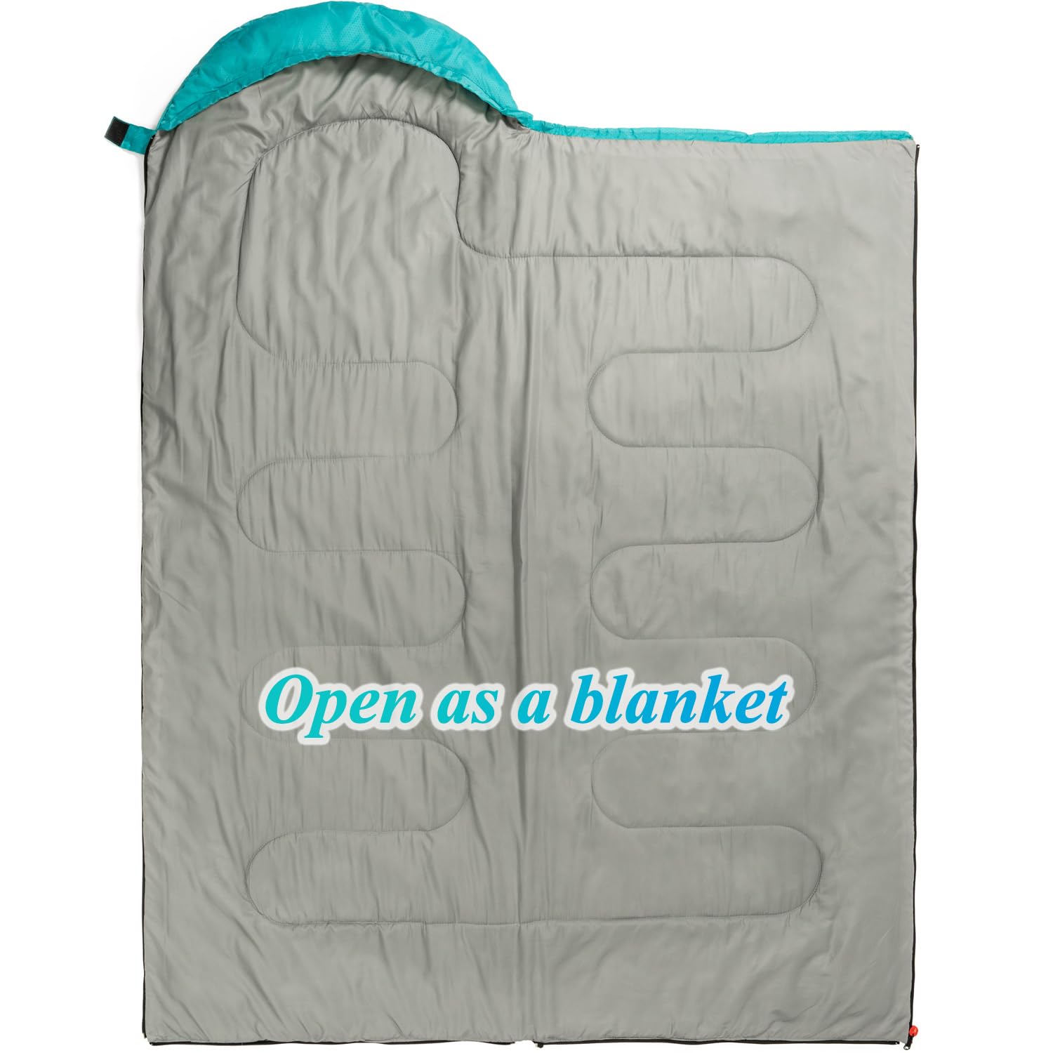HTMEYBG sleeping bag compressed in carry bag for compact backpacking