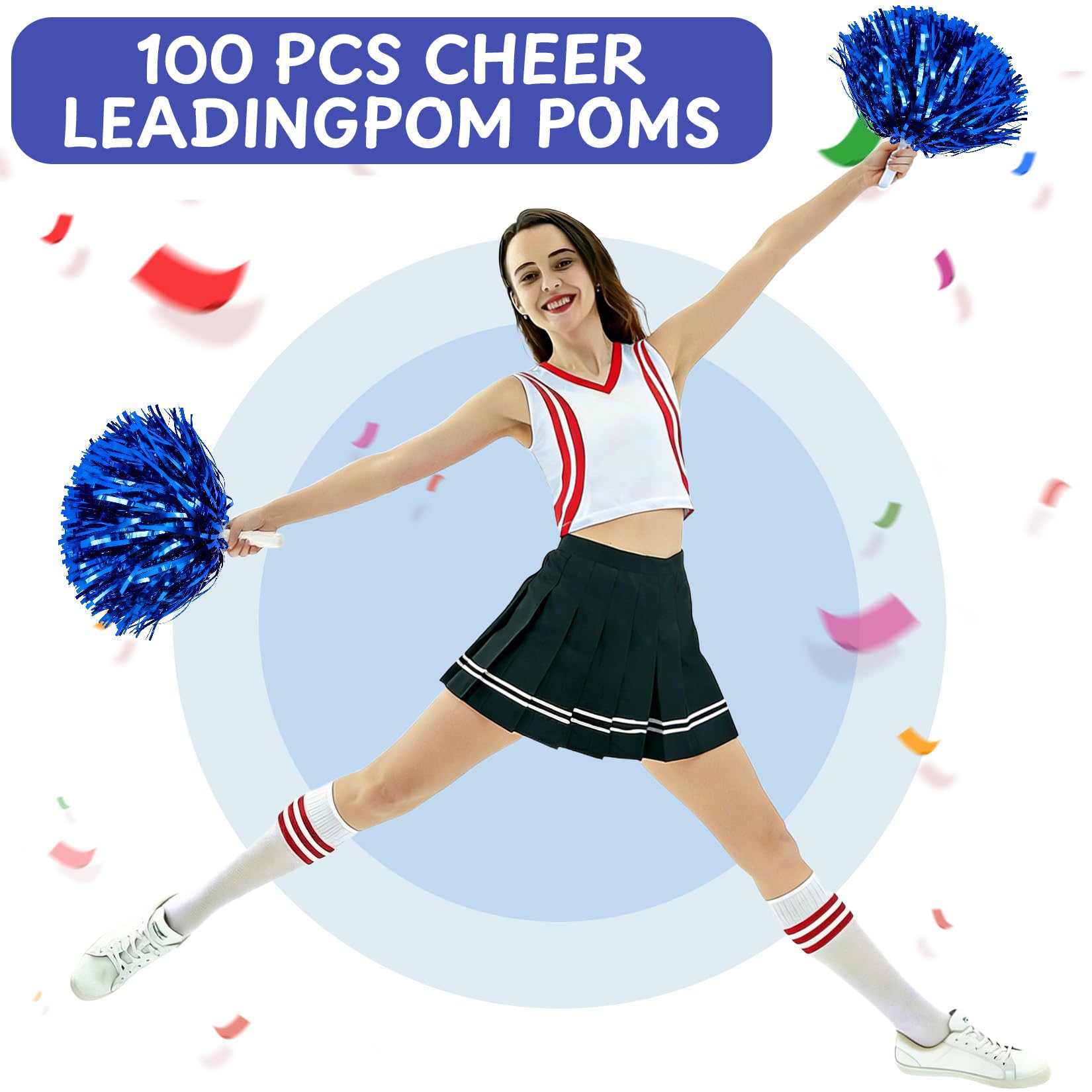 Hualleko pom poms in use by a cheer squad adding energetic visual impact