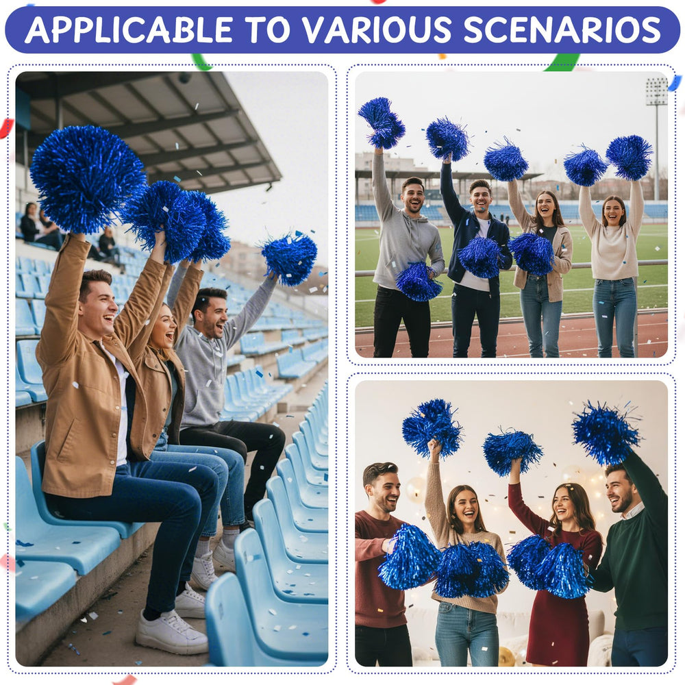 Hualleko many pom poms spread out displaying the full 100-piece quantity