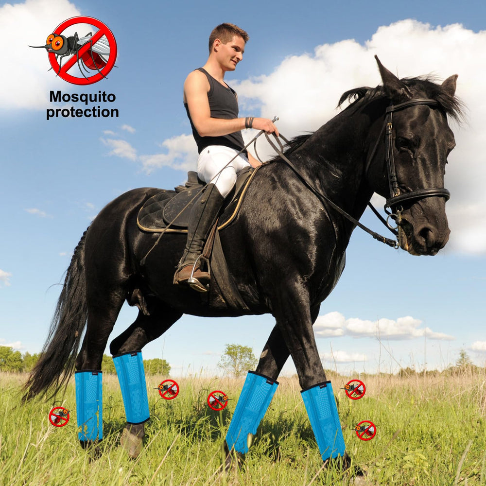 HUAME boot side profile fitted on horse leg demonstrating comfortable movement benefit