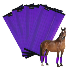 HUAME front view of purple large fly boots showing full-leg protection and fit