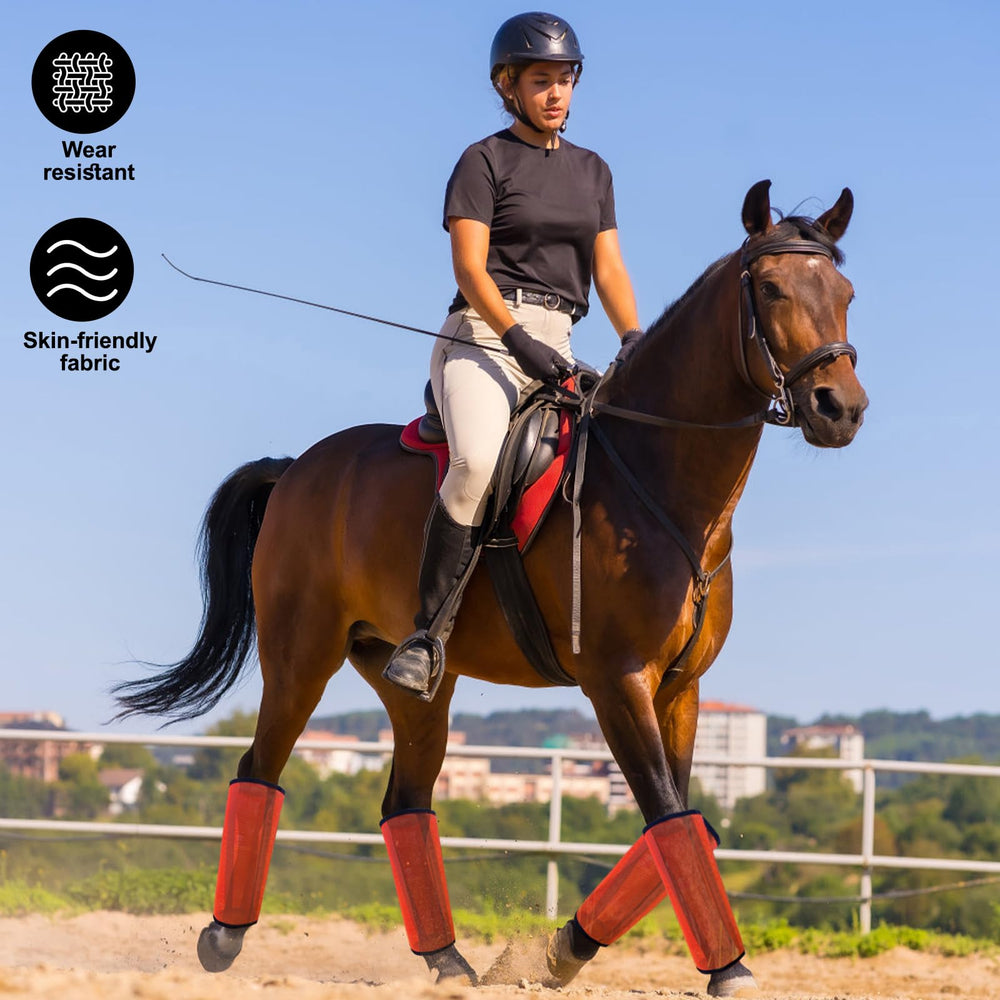 HUAME lifestyle image of horse grazing in boots highlighting comfort and protection