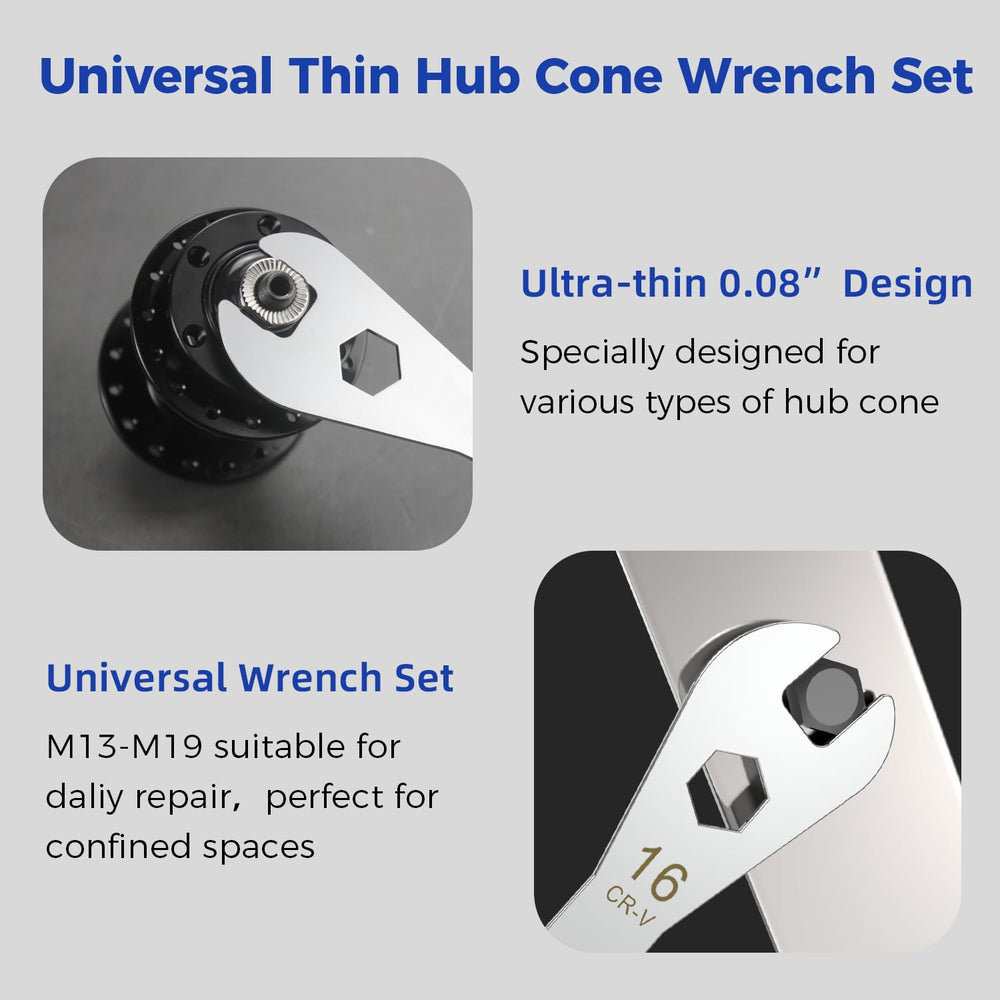 HUBAKO close-up of thin 2mm laser-cut wrench edge for improved access and precision