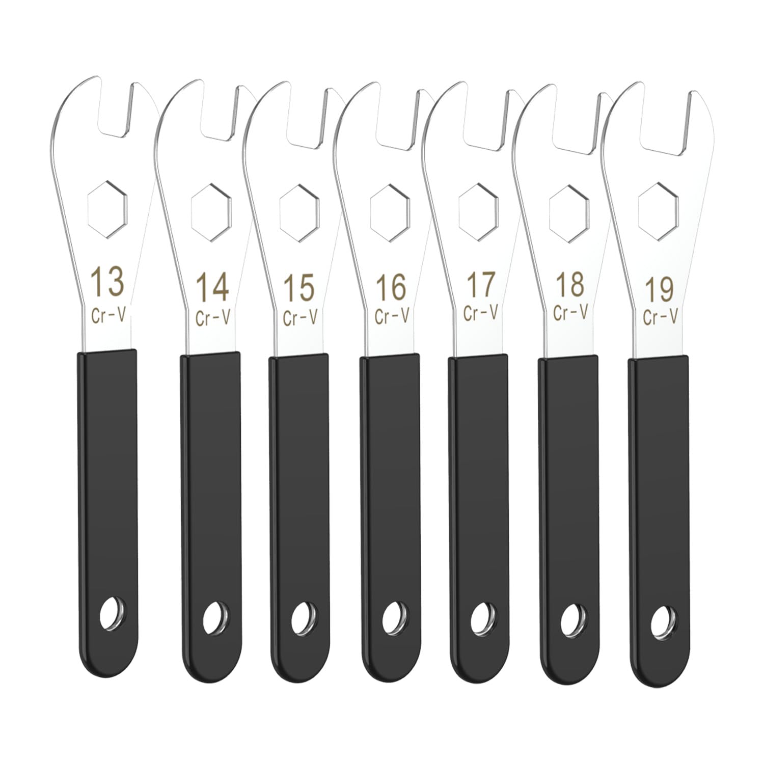 HUBAKO front packaging showing full 7-piece wrench set and sizes for clear identification