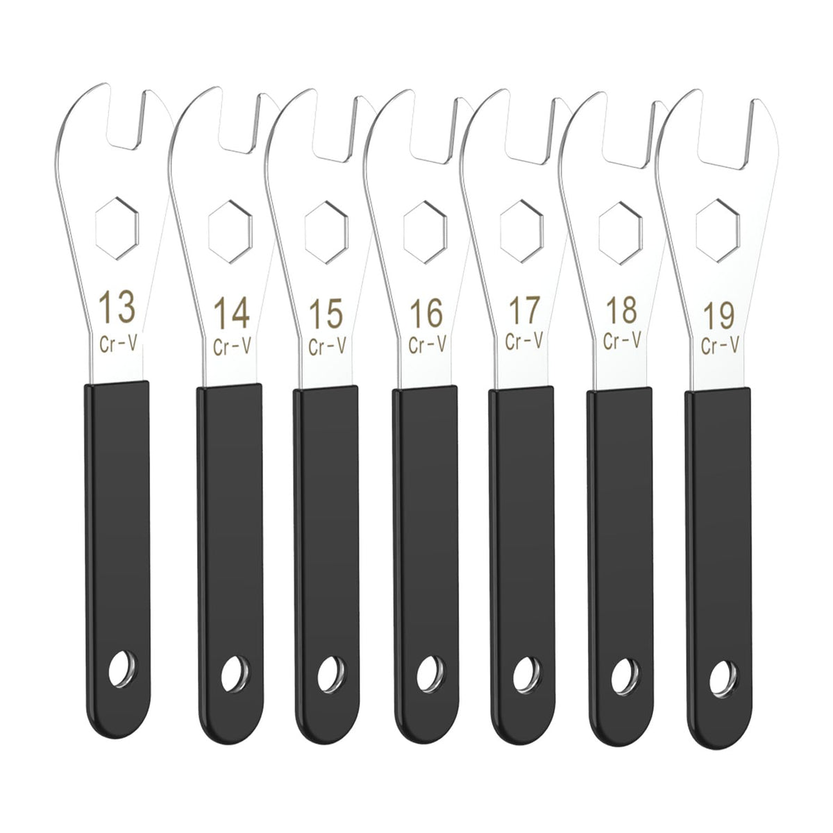 HUBAKO front packaging showing full 7-piece wrench set and sizes for clear identification