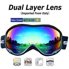 HUBO SPORTS closeup of dual-layer lens highlighting anti-fog and UV protection