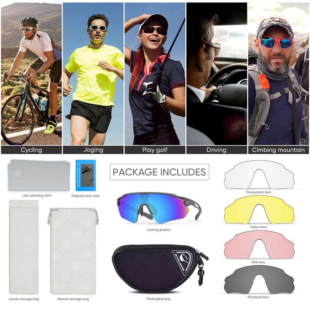 HUBO SPORTS sunglasses in hand to show lightweight TR90 scale