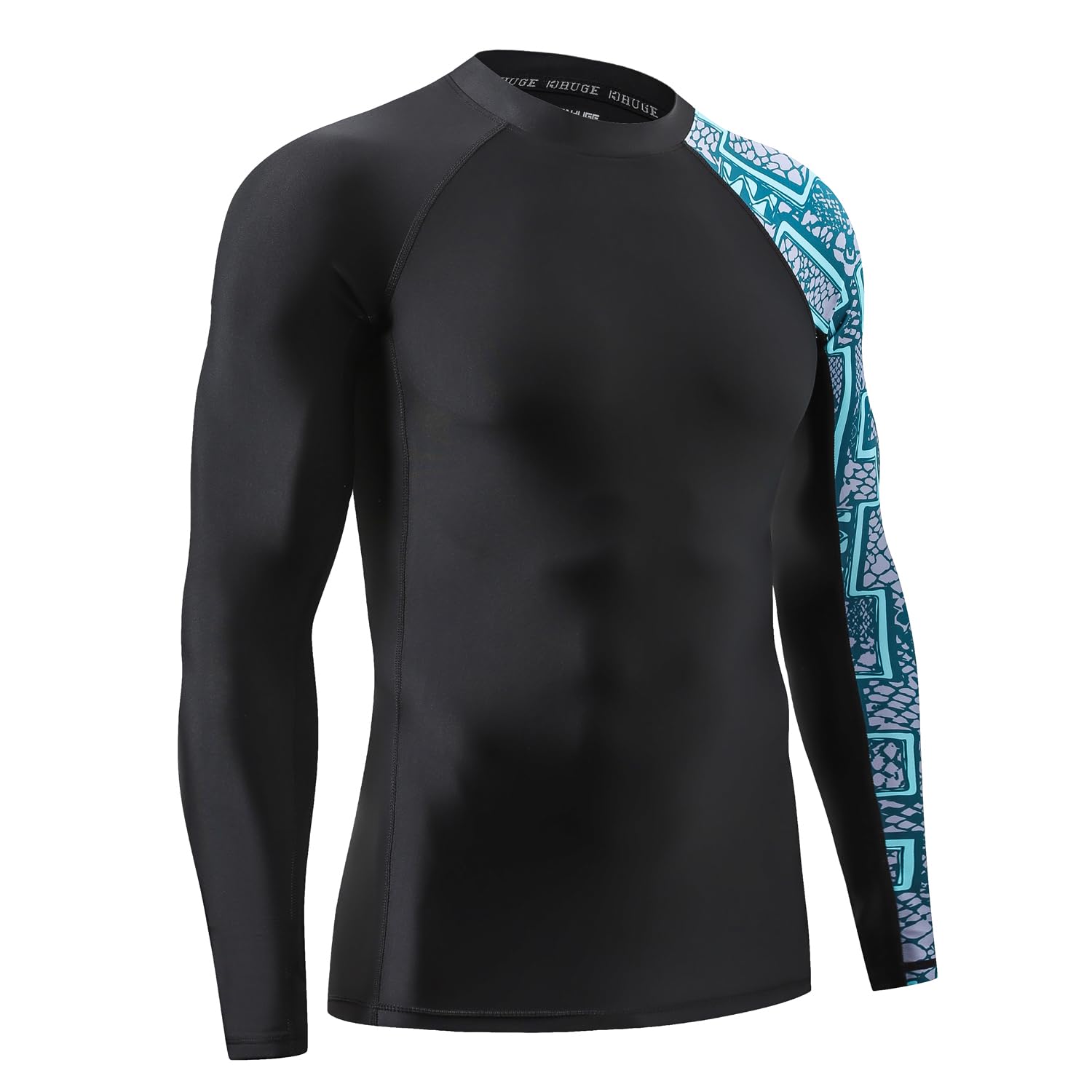 HUGE SPORTS sleeve seam detail showing four-way stretch and durability