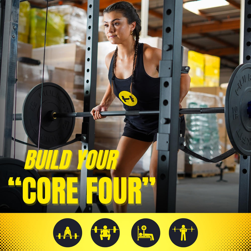 HulkFit safety straps catching a dropped barbell with controlled deceleration for safer lifts