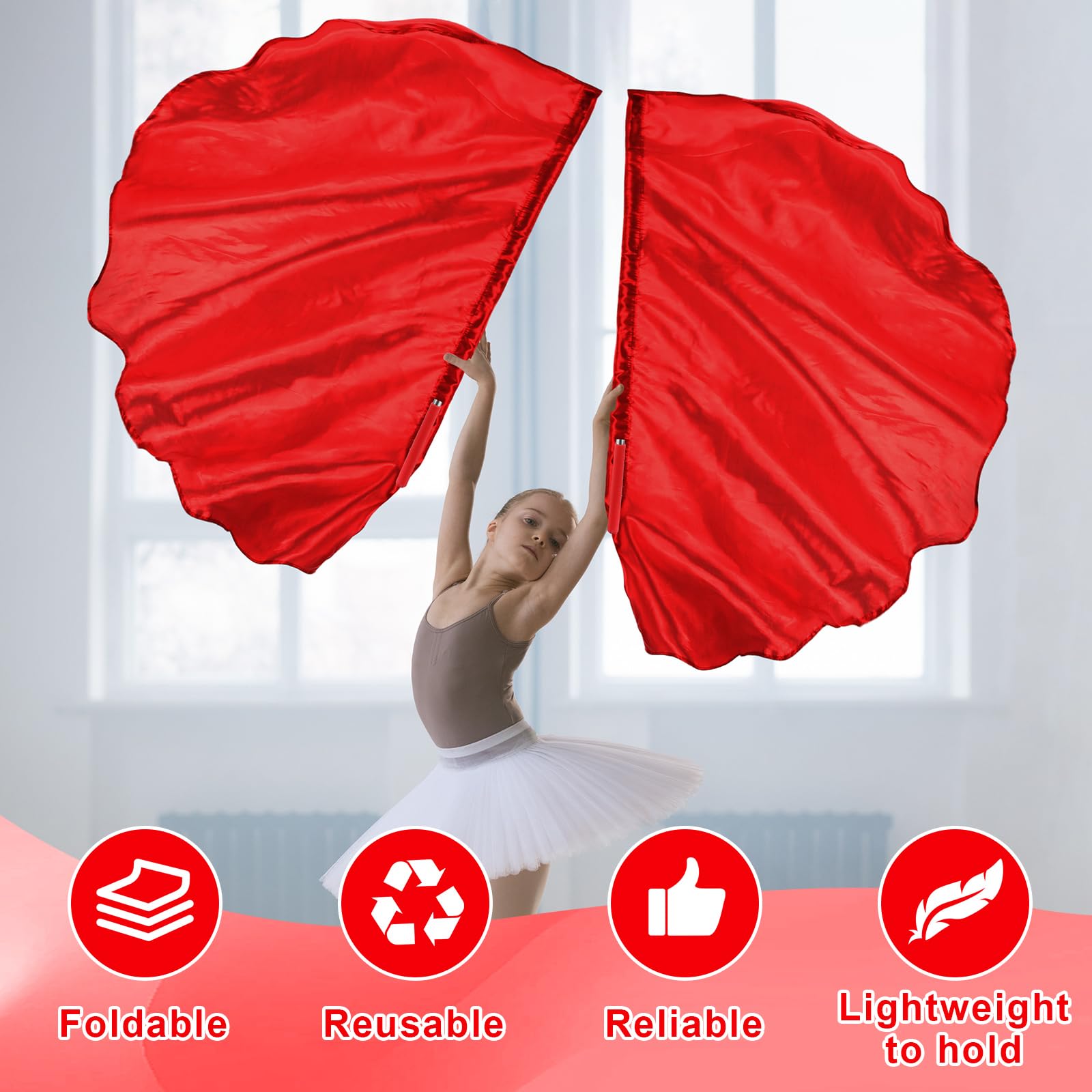 HunnmingRe folded red flag with pole retracted for easy storage and transport