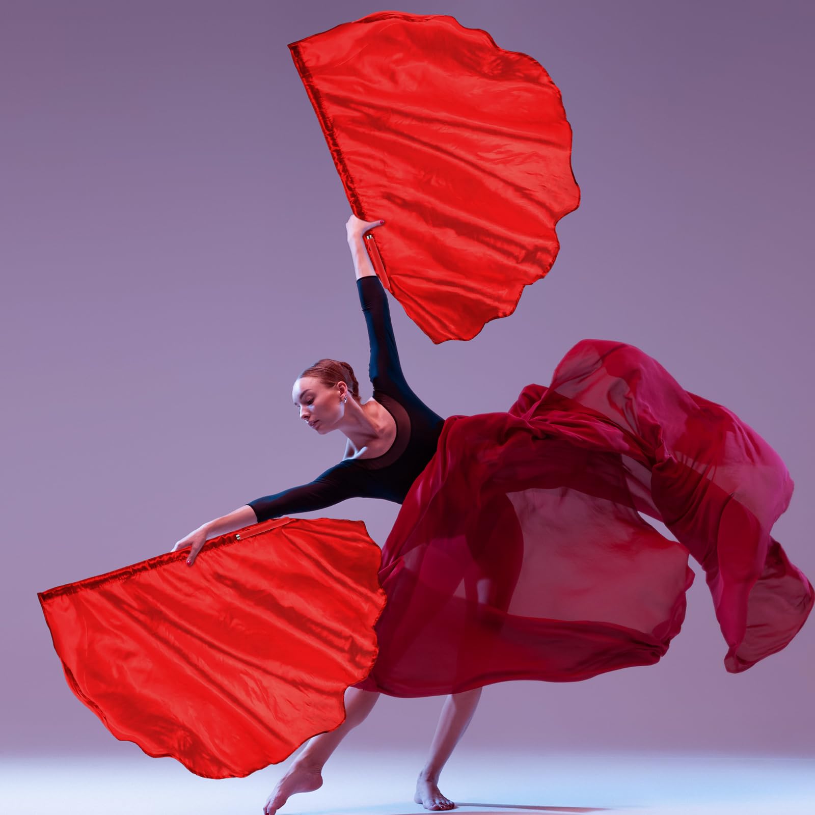 HunnmingRe flag held by a person showing scale and comfortable length for dancers