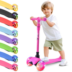 Hurtle pink scooter front view showing compact design and kid-friendly look