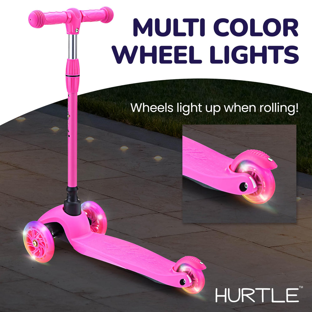 Hurtle scooter in use with child riding and learning balance outdoors