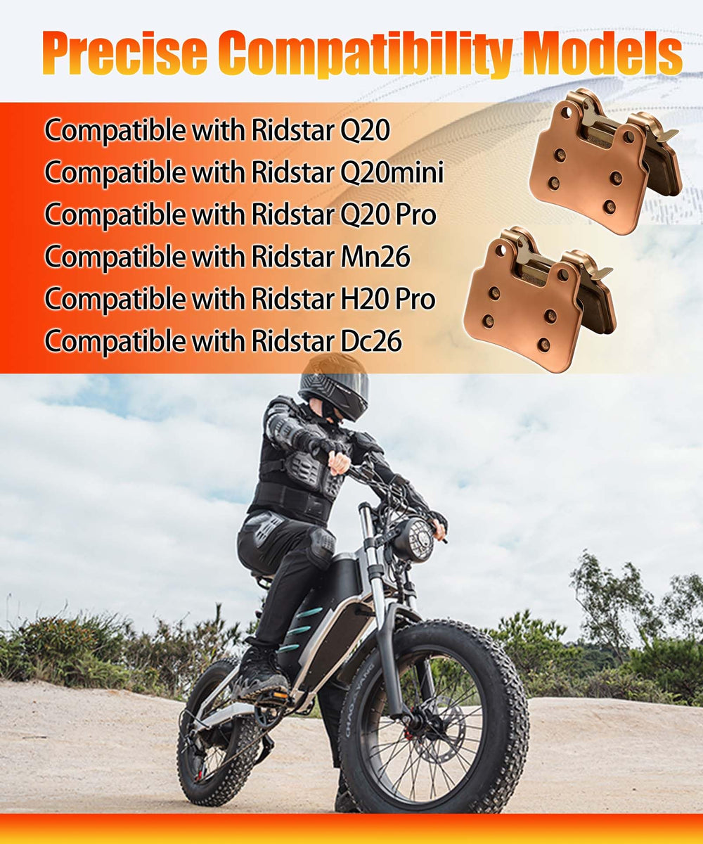 Hustimo pads installed on Ridstar caliper demonstrating secure fit and control