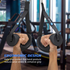 HXD-ERGO in use on lat pulldown showing stable grip and improved form