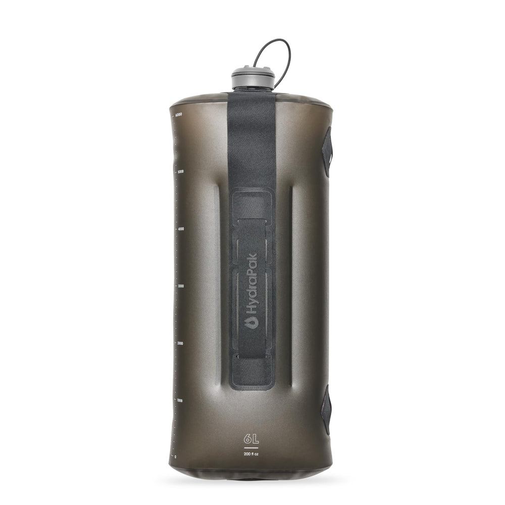HydraPak Seeker collapsed in storage bag for easy packing benefit