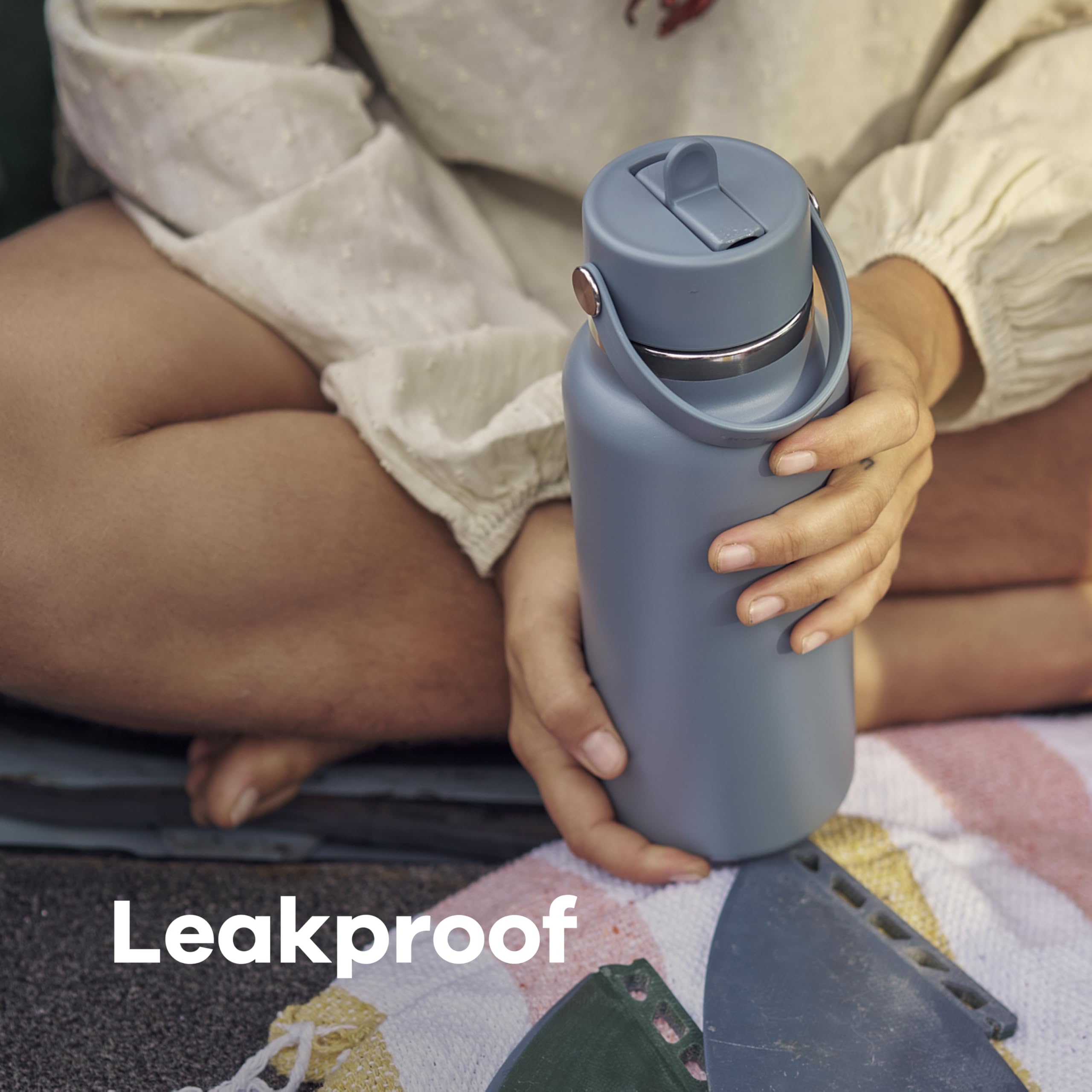 Hydro Flask lid disassembled showing removable parts for easy cleaning benefit