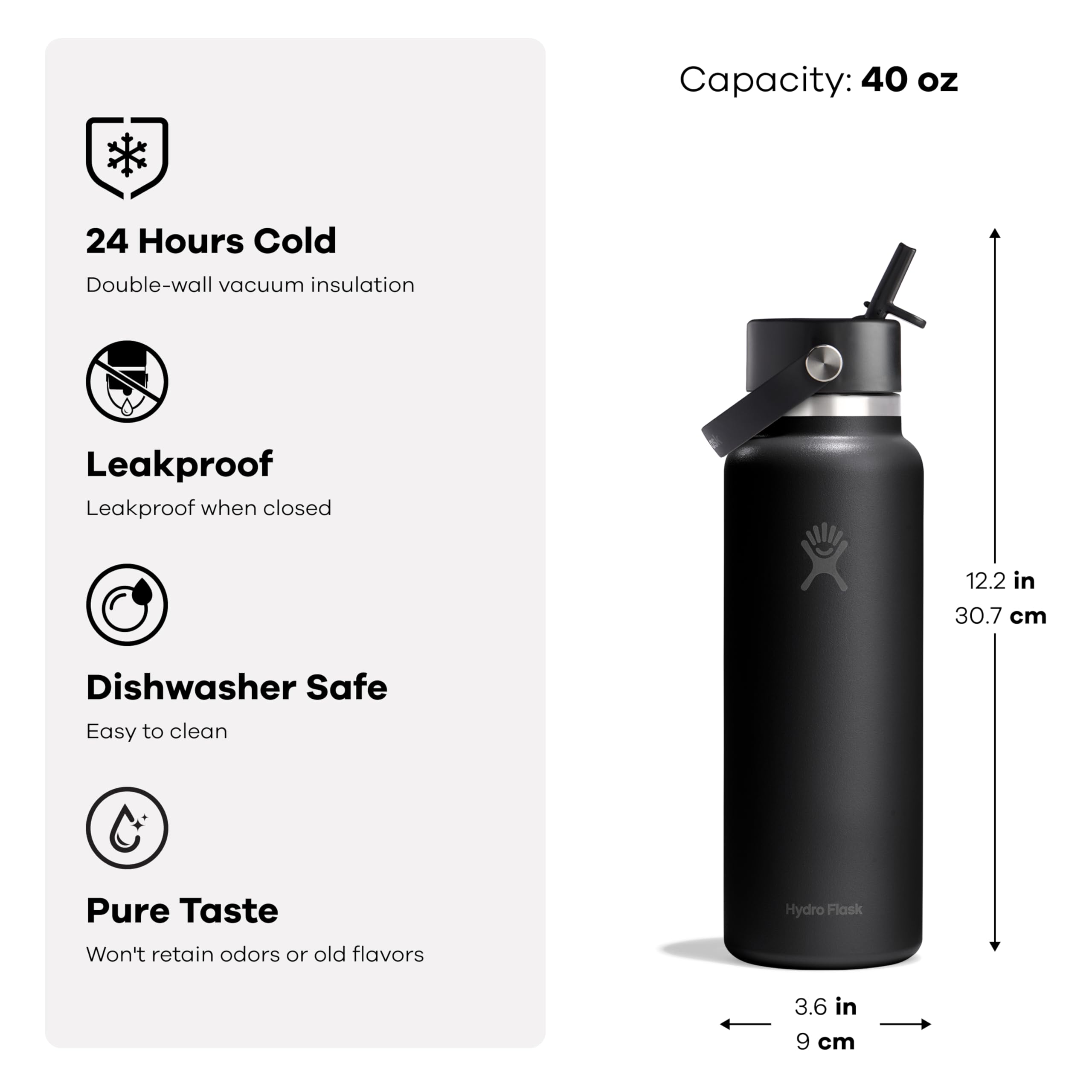 Hydro Flask wide mouth filled with ice showing extended cold retention benefit