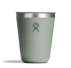 Hydro Flask front view agave green showing slim profile and lid, great for travel