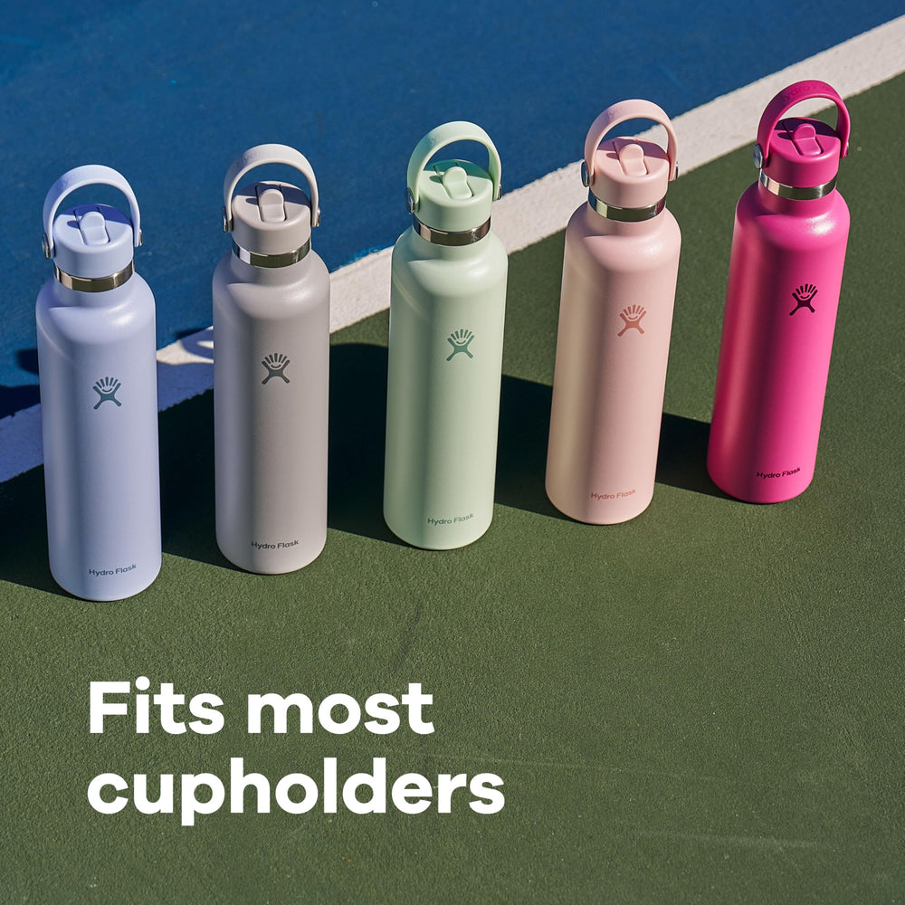Hydro Flask held in hand mid-sip showing convenient one-handed access benefit