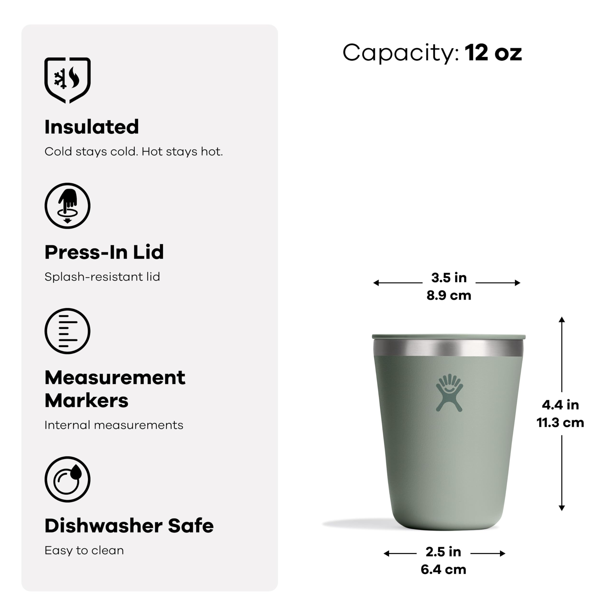 Hydro Flask in use at campsite holding hot coffee, durable and insulated benefit