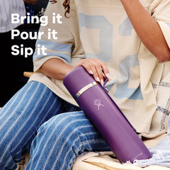 Hydro Flask pour-through cap detail ensuring leakproof travel benefit