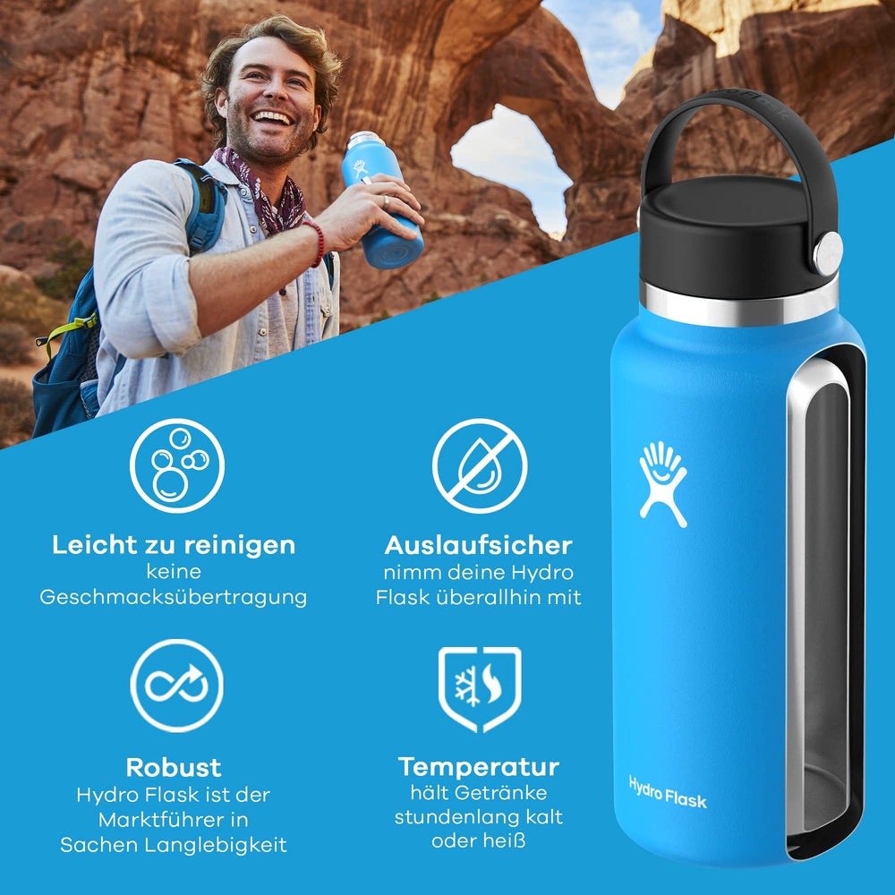 Hydro Flask Flex Cap close-up showing secure seal and easy carry