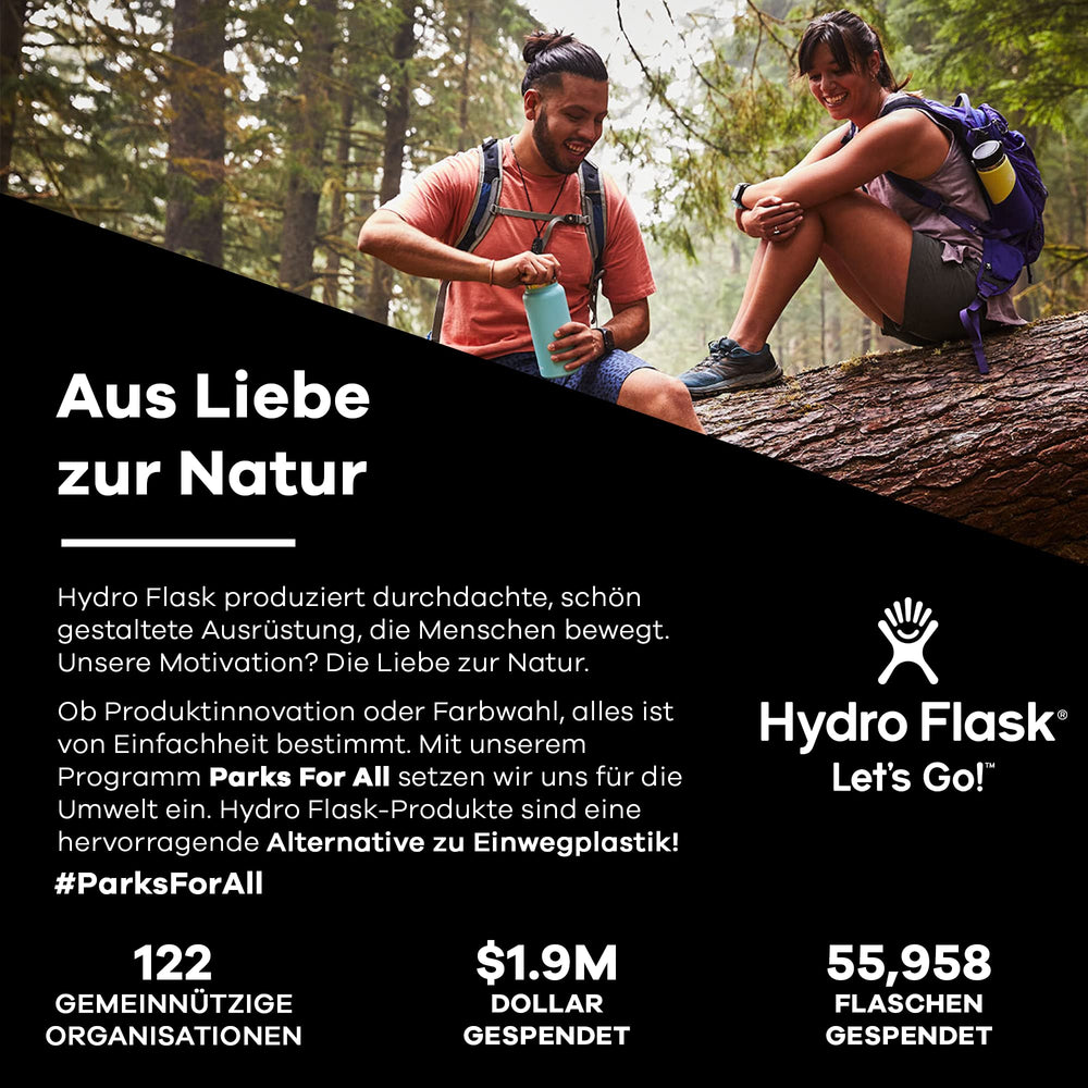 Hydro Flask in hand with Flex Strap illustrating comfortable transport