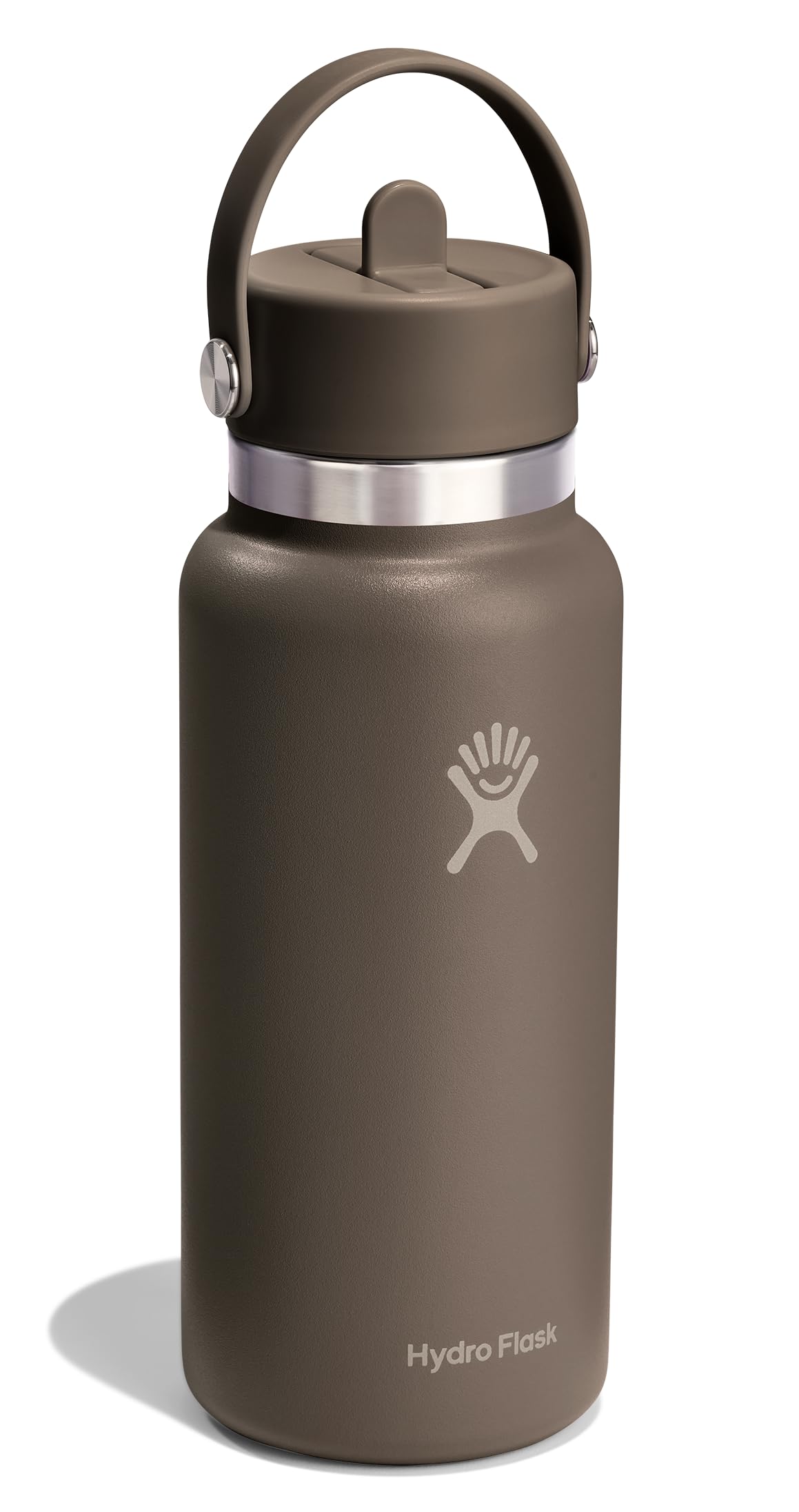 Hydro Flask wide mouth with ice cubes, brand keeping drinks colder longer