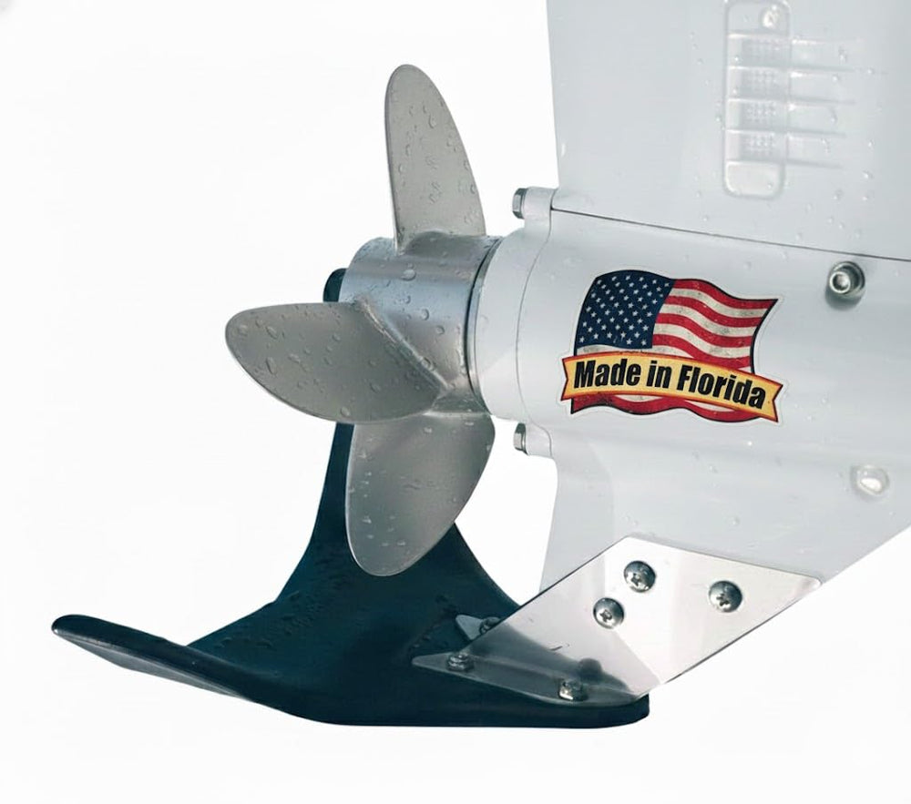 Hydro-Shield front profile view showing skeg-mounted foil and improved lift