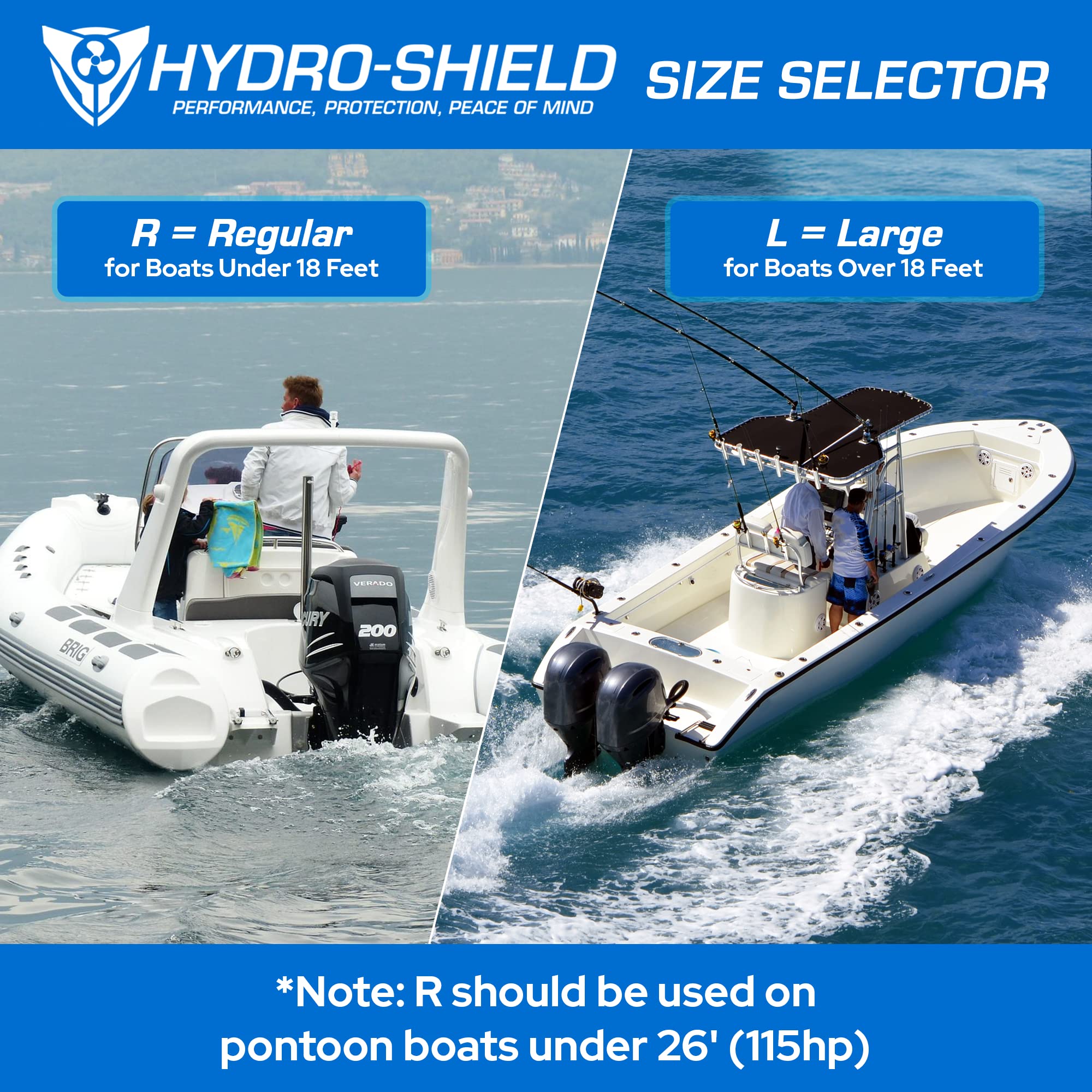 Hydro-Shield on a pontoon in use showcasing improved handling and fuel economy