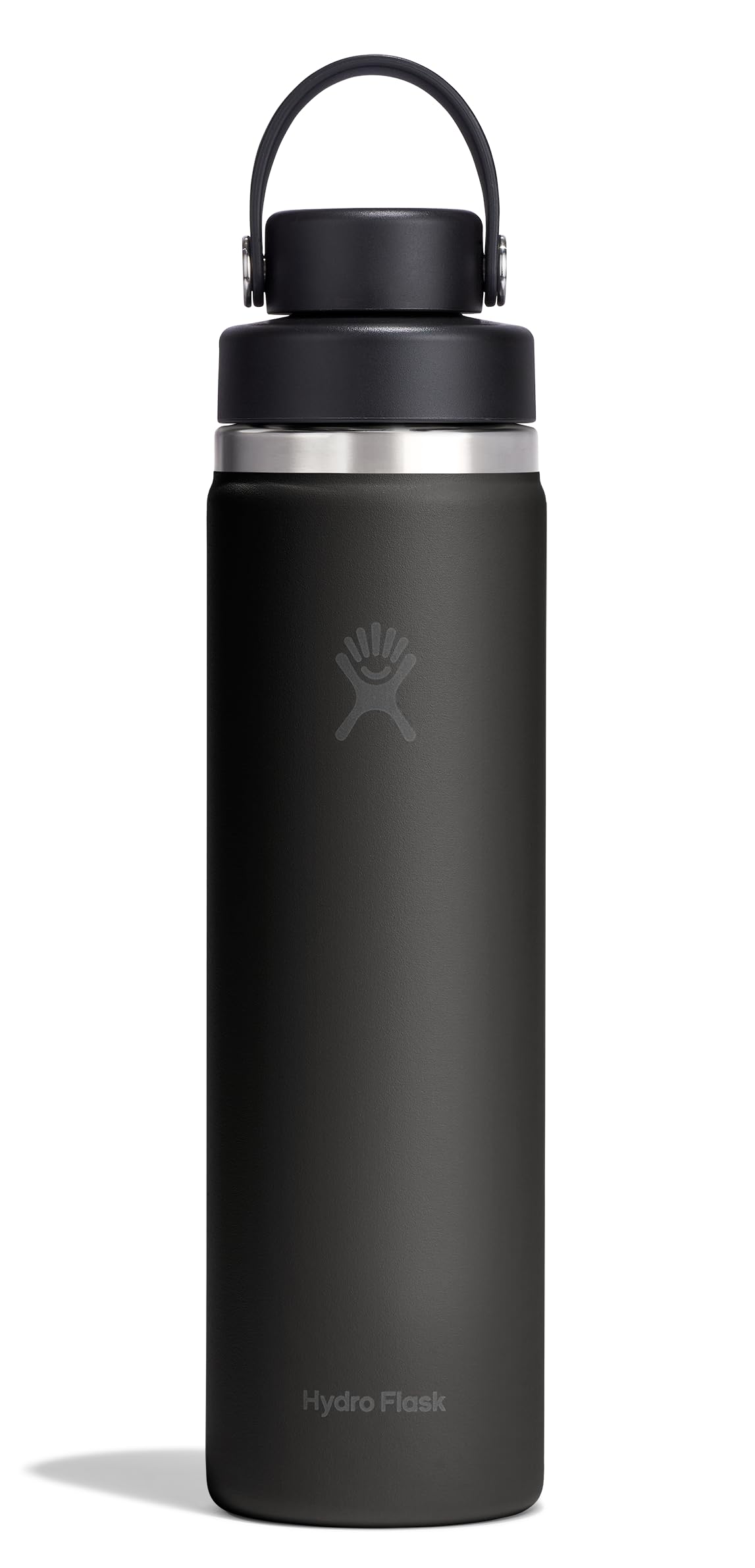 Hydro Flask front view in tonal black showing clean silhouette and durability