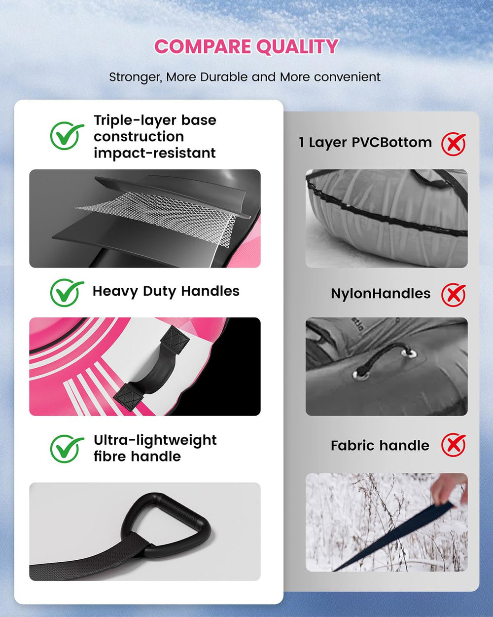 Hyfoo tow rope and secure attachment for easier uphill retrieval and transport